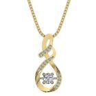 Round Cut Diamond SI1 G 0.45 Ct Fashion Pendant Necklace 14K Rose Gold Prong Set
