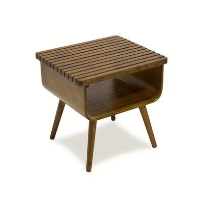 Pemberly Row Mid-Century Modern Rectangular solid wood End Table in Dark Walnut - Image 1 of 4