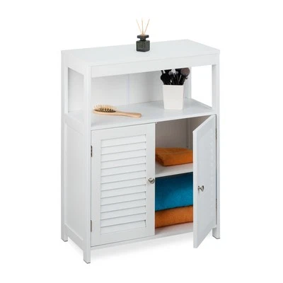 Badschrank Badschränkchen Badezimmerschrank Beistellschrank Schränkchen weiß - Bild 1 von 4