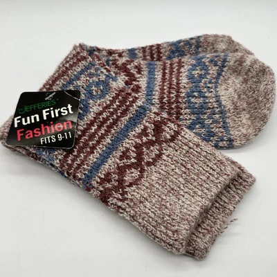 Calcetines De Colección Tejidos Años 80 NOS 9-11 Mezcla de Lana Jefferies EE. UU. Rojo Azul Foto 1 de 2