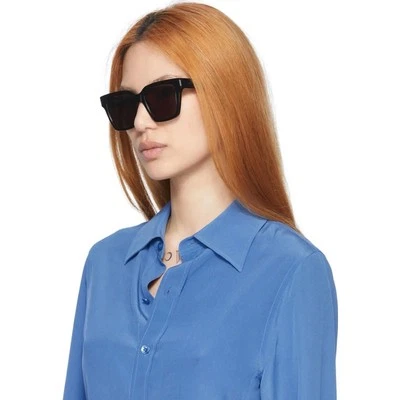 Gafas de sol Saint Laurent SL 507 en negro brillante y gris liso todas nuevas en caja $420 Foto 1 de 4