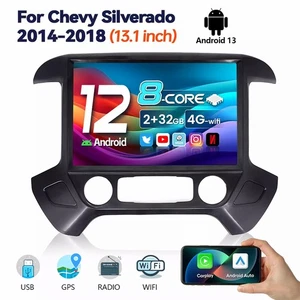 32G Android 13 Carplay Car Stereo GPS For Chevrolet Silverado GMC Sierra 2014-19 - Picture 1 of 19
