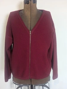 Vintage Casual Corner Burgundy Academia Cardigan Size L Preppy Quiet Luxury Minimal - Bild 1 von 12