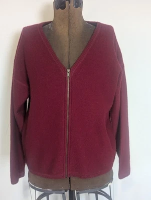 Vtg Casual Corner Burgundy Academia Cardigan Size L Preppy Quiet Luxury Minimal - Image 1 of 4