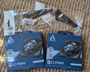 Arctic P12 PWM Fans Pack Of 2+ WK Y Splitter Cables - Picture 1 of 5