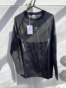 Gymshark Onyx V5 Grey Long Sleeve T-Shirt Size L BNWT - Picture 1 of 4