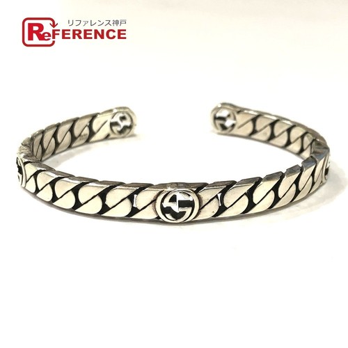 Y0705 Bracciale Gucci Catena G Incastro Argento Donna Usato