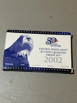 2002 S United States Mint 50 State Quarters Proof Set with COA and Box - Image 1 of 4