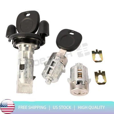 Ignition Switch Door Lock Cylinders 2Key for Chevy Tahoe Silverado GMC Sierra - Image 1 of 4