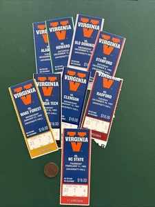 1992 1993 VIRGINIA BASKETBALL TICKET STUB LOT WALT WILLIAMS JAMES ROBINSON BEST - Picture 1 of 6
