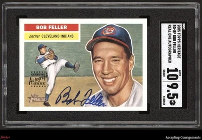 2005 Topps Heritage Real One autógrafos #BF Bob Feller AUTO PR /200* SGC 9.5 - Imagem 1 de 2