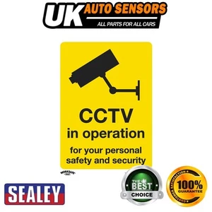 Sealey Worksafe� CCTV Safety Sign Self-Adhesive Vinyl Pack of 10 SS40V10 - Picture 1 of 2