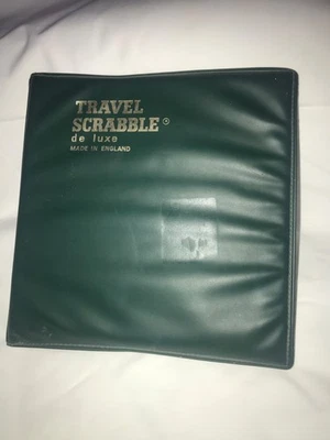 Rare Travel Scrabble de luxe Padded Green Zip Case Vintage 1980's Complete - Image 1 of 4