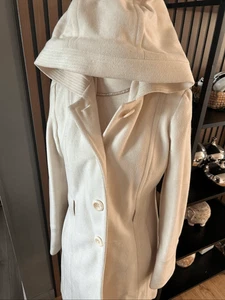 Anne Klein cremeweiß Kapuzen Erbsenmantel Wolle Gr. PM Jacke Winter - Bild 1 von 7