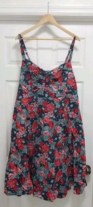 Abito Torrid Donna Taglia 3 Multicolore Floreale Senza Maniche Retrò Chic Vacanza  - Foto 1 di 5