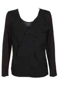 INC Internazionale Concepts Classico Nero Bow-Front Top Manica Lunga M - Foto 1 di 3