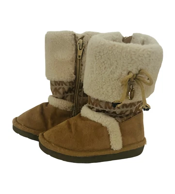 Usado en Excelente Condición Michael Kors Alanis-T Niñas Pequeñas Cremallera Marrón Botas Zapato Talla 6 Foto 1 de 4
