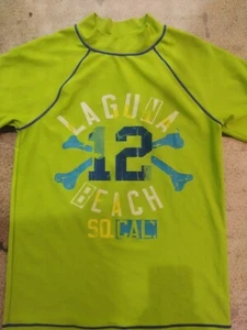 Cherokee Boys large 12/14 Green Short Sleeve Rash Guard - Picture 1 of 5