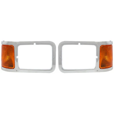 For Ford F650 F750 F-650 -F750 00-15 Left &Right Headlights Bezel W/Corner Light - Image 1 of 4
