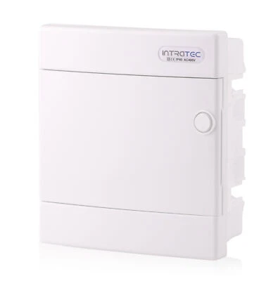 SPITZENSPANNUNG ELEKTROTECHNIK Sicherungskasten Unterputz IP40 Verteiler Gehäuse 1-reihig 8 Module weiße Tür