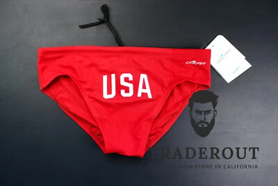 Maiô H.E.Arts EUA logotipo impressão personalizada masculino Dolfin vermelho tamanho 34 - Imagem 1 de 4