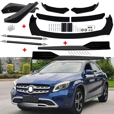 For Mercedes-Benz Front Rear Bumper Lip Spoiler Body Kit Splitter Side Skirt Foto 1 de 4