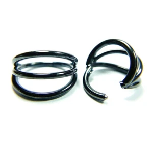 1pc Solid Titanium Triple Hoop Hinged Segment Ring Helix Cartilage Clicker - Picture 1 of 8