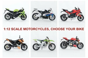 1/12 Scale Diecast Motorcycle Motorbike Model Bike Toy CHOOSE YOUR BIKE - Picture 1 of 27