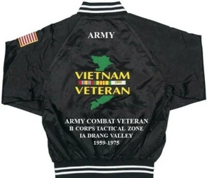 IA DRANG  ARMY COMBAT II CORPS TZ VIETNAM EMBROIDERED SATIN JACKET(BACK ONLY) - Picture 1 of 12