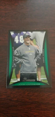2008 Bowman Football Card #107 John Harbaugh Rookie Coach Baltimore Ravens NM - Image 1 of 2