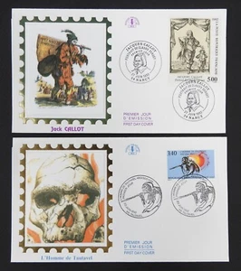 Lot x2 Briefumschläge auf Seide Ersttag - FDC 1992 Nr. 2759 und 2761 - Bild 1 von 2