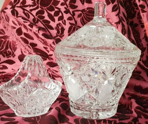 Handgeschliffene Bohemia Kristall Bleikristall Bonboniere - Bild 1 von 9