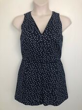 Marcs womens romper size 12 navy white floral sleeveless playsuit has pockets 