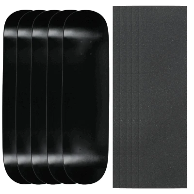 5 Pop Better Blanks 7.75 Skateboard decks - Dip Black + Jessup Griptape - Image 1 of 4