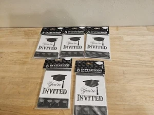 5 Simply Graduation, You're Invited Invitations With Envelopes 40ct New!!! - Picture 1 of 2