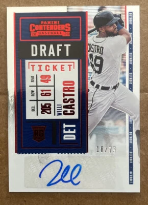 2020 Panini Contenders Willi Castro #150 Rookie Ticket RC Auto Silver /75 Tigers - Image 1 of 2