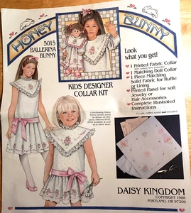 Vtg 1988 Daisy Kingdom Honey Bunny Ballerina Collar Kit Child Doll Cut & Sew - Picture 1 of 13