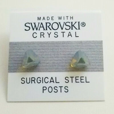 Smoky Gray Pyramid Stud Earrings 8mm Crystal Made with Swarovski Elements - Image 1 of 2