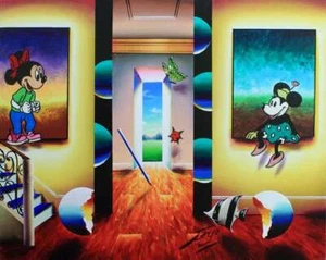 Ferjo Original Acrylic On Canvas 30 x 24 Minnie Turns Back Time Painting Disney - Picture 1 of 1