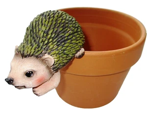 Igel Topfhänger. Handbemalt, Pflanz- oder Blumentopfranddekor. - Bild 1 von 3