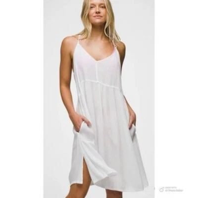Vestido Fernie com bolsos Prana branco natação tamanho XS novo com etiquetas - Imagem 1 de 4