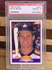 🔥⚾️ 1989 Score Craig Biggio Astros RC Rookie HOF PSA 8 NM-Mint Graded ⚾️🔥