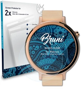 Bruni 2x Protecteur d'écran pour Motorola Moto 360 2.Generation 42 mm - Photo 1 sur 4