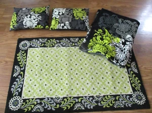 Vera Bradley Baroque Room Decor 2 Pillows Fleece Throw Blanket Rug Gray Yellow B - Picture 1 of 9