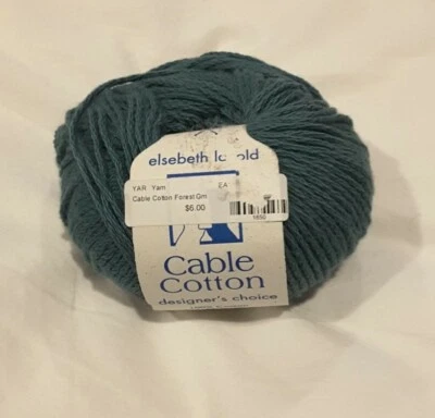 Nuevo 1 bola ELSEBETH LAVOLD 100 % algodón hilo verde bosque EE. UU. #7 agujas 50 g nuevo con etiquetas Foto 1 de 2