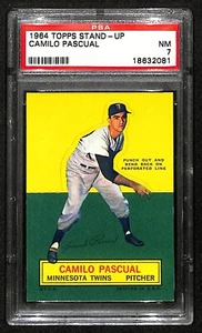 Carta Baseball 1964 Topps Stand Up Camilo Pascual Minnesota Twins PSA 7 QUASI NUOVA 7581 - Foto 1 di 4