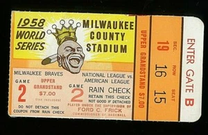 1958 World Series Game 2  Mickey Mantle 2-HRs Ticket pass  New York Yankees Ex⚾️ - Picture 1 of 2