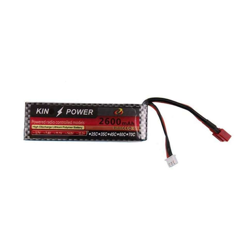 2S LiPo-Batterie 7,4 V 25C 2600 mAh mit T-Stecker – RC-Akku für RC-Fahrzeuge DHL