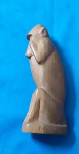 BABOON WOODEN CARVING-SEE NO EVIL POSE - Picture 1 of 5