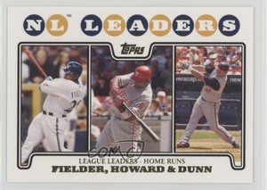 2008 Topps League Leaders Gold Foil Prince Fielder Ryan Howard Adam Dunn #298